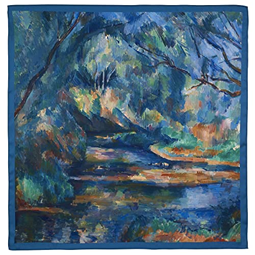 Paul Cezanne, The Brook Square Satin Chiffon Scarf