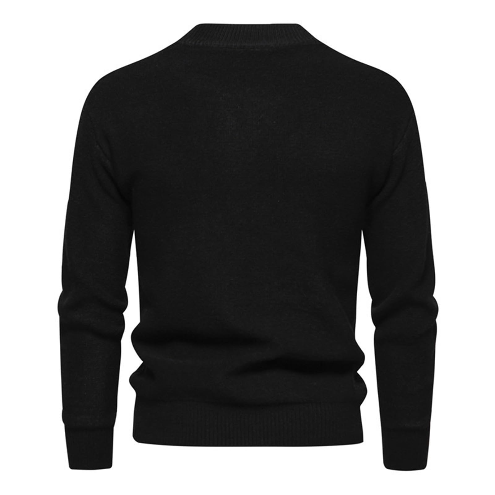 Generisch Jersey de punto para hombre, diseño trenzado, cuello redondo, manga larga, informal, básico, jacquard, jersey de invierno, cálido, suéter de trabajo, suéter de tiempo libre, camiseta de