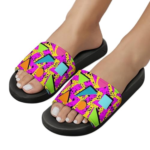 70s Style Print PVC Sandals Man's Women Comfortable Slippers Casual House Lightweight Loafers Quick Drying Wear3