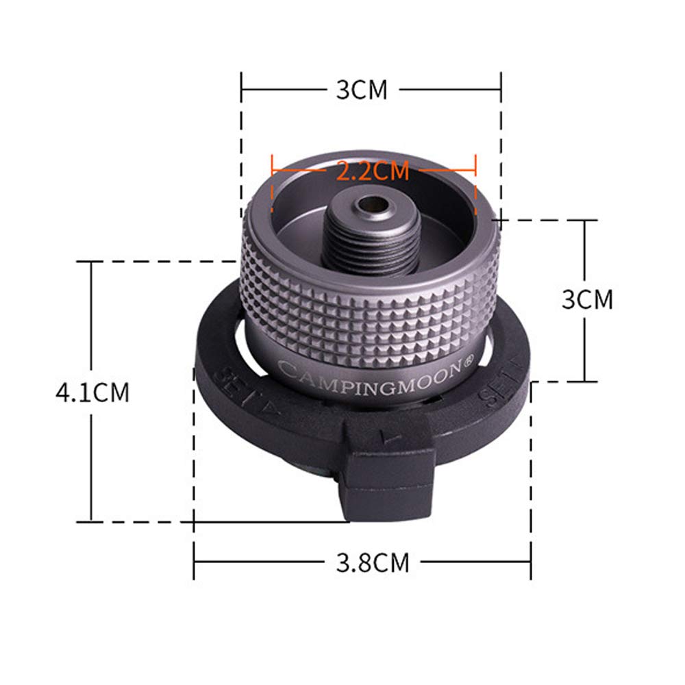 Campingmoon Zamykany adapter konwertowy, do dyszy typu butli / nabój gazowy butan/kanister do wkręcania typu gaz/kanister na zawór dolny (Z11)