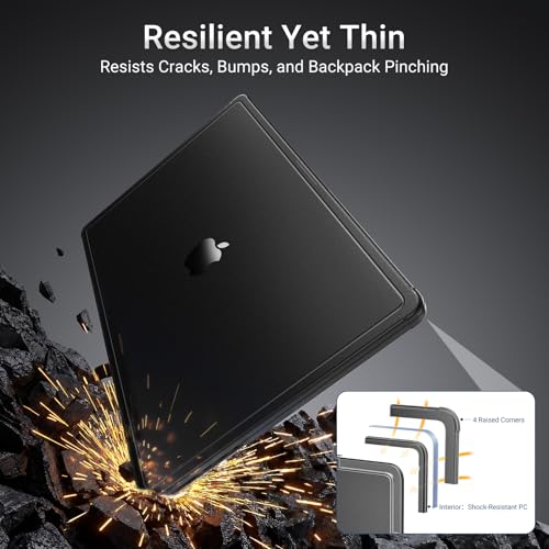 Image of MOSISO Compatible with MacBook Pro 14 inch Case M5 M4 M3 M2 M1 2026-2021 | Enhanced Shock-Absorbing Perimeter Matte Hard Case, A3427 A3426 A3434 A3112 A3185 A3401 A2918 A2992 A2779 A2442, Space Black