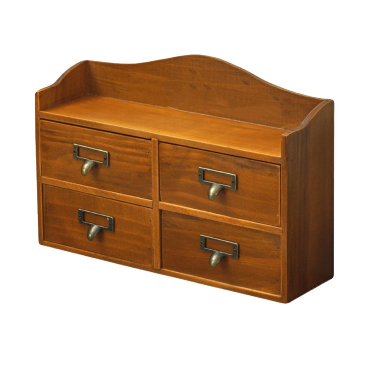 Retro Schmuckorganizer Holz mit Schublade für Kosmetik und Schmuck