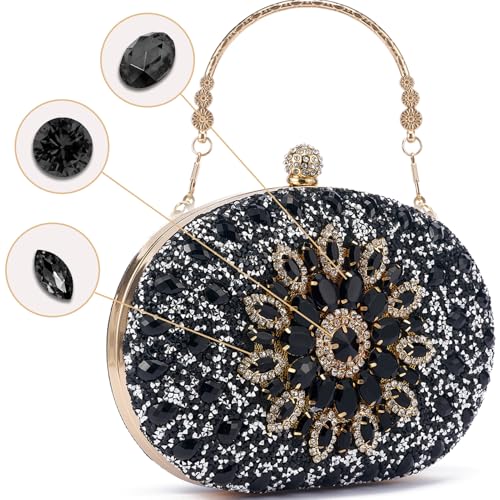 Image of Sparkly Women's Evening Clutch Purses Rhinestone Bag Luxury Handbags For Weddings Formal Prom Party
