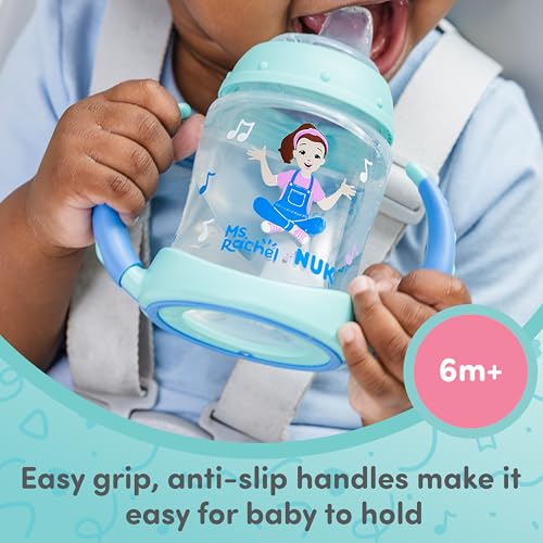 Image of NUK Learner Cup, Ms. Rachel, 5 oz, 6+ Months, 2 Pack - Soft Spout, Easy-Grip Handles, BPA Free, Spill Proof Transition Sippy Cup