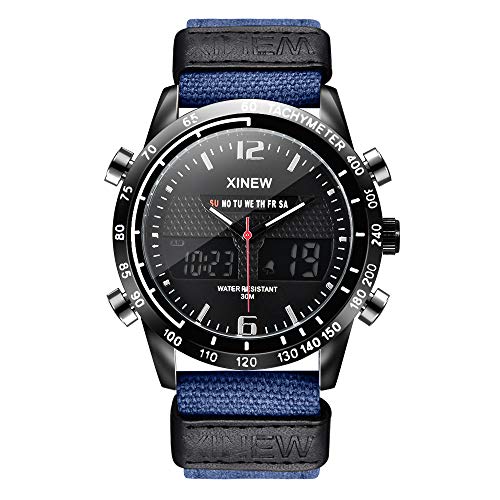 Reloj deportivo digital de cuarzo para hombre, reloj de pulsera para hombre, azul, talla única, Correa