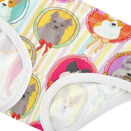 Dog Whimsical Puppy Ornate Toddler Underwear Floral 2t Cotton Cute Panties Girl Colorful Briefs Undies Kids4