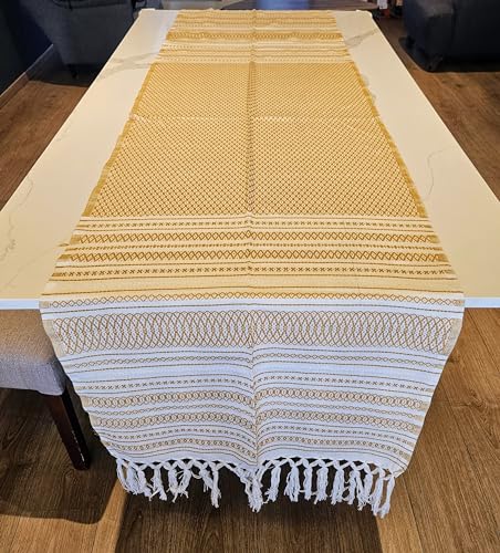 ALKIMIA INC Mexican Handmade Cotton Dotted Rebozo Shawl (Honey)3