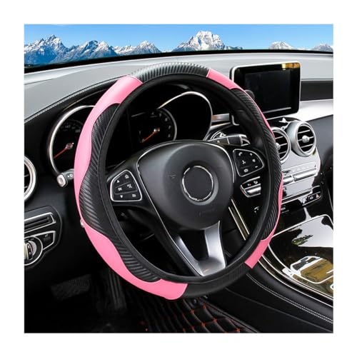 Osilly Carbon Fiber steering wheel cover in pink