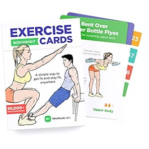 WorkoutLabs Exercise Cards: Bodyweight – Premium Home & Gym Workout Flash Cards Deck for Women and Men with 60 Exercises…