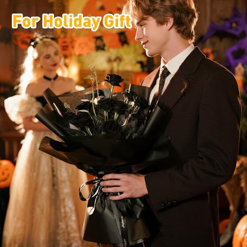Image of TUXIYA 600 Sheets Black Tissue Paper for Gift Bags,14 X 20Inch Black Wrapping Paper Bulk for Gift Packaging Filler Art Crafts DIY Birthday Wedding Halloween Christmas