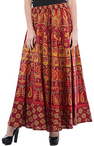 Sanganeri Long Skirt with Printed Elephant