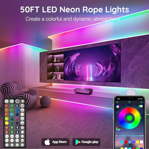 Luz LED Tira Neon RGB Flexible 50FT Control App y Mando miniatura 2