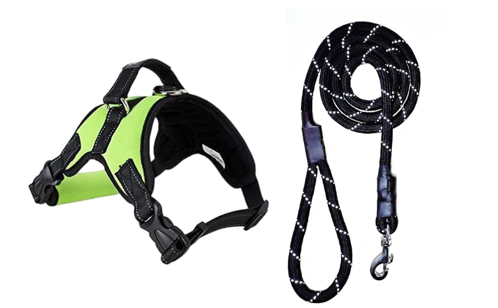 Dog Trust Dog Harness for Dogs Large Size with Padded Black Rope Leash Comfortable &Breathable&Durable -Dog Harness for Large German Shepherd. Color Green (B0C46M7W6Q) Amazon Price History, Amazon Price Tracker