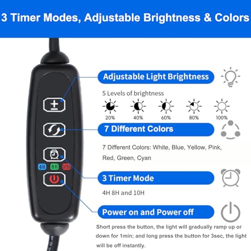Image of AQUANEAT Aquarium LED Submersible Light 15 Inch, USB Multi-Color Underwater Fish Tank Light, Auto On Off with Timer, Adjustable Brightness (15 inch)