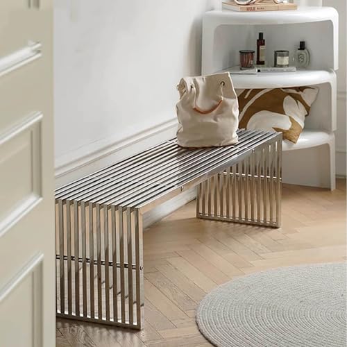 Rustikale Edelstahlbank für Bauernhaus, Wohnzimmer und Eingangsbereich, 140 cm Rustikale Edelstahlbank für Bauernhaus, Wohnzimmer und Eingangsbereich, 140 cm