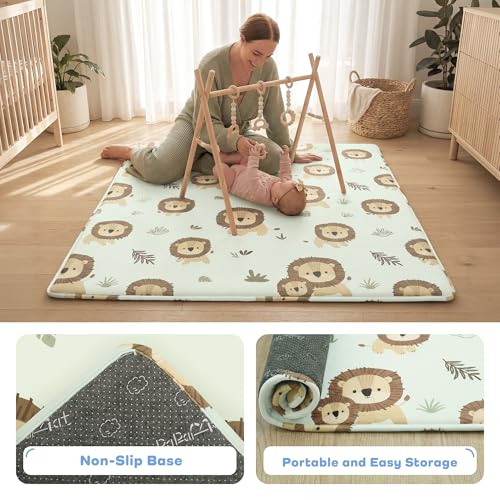 Image of 71x79 Foam Play Mat, 1.5 inch Thick Memory Baby Play Mat for Baby, Lion