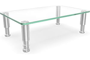 Clear Glass Monitor Riser HD01T - Elevate Your Workspace Experience