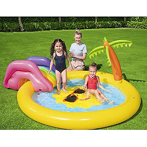 Piscina Infantil Inflável Com Spray De água,Piscina Lounge Familiar Para Exterior,237x201x104 cm,Jar