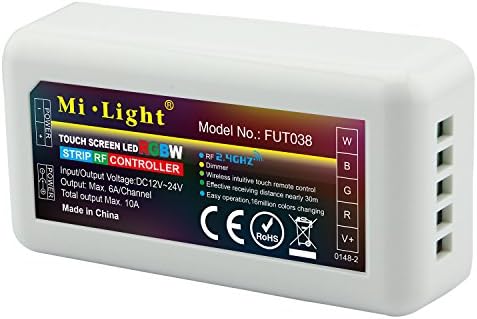LIGHTEU®, 2.4GHz Wireless WiFi Control LED RGBW Strips Controller WLAN 12-24V Max. Output 10A, Milight Miboxer FUT038