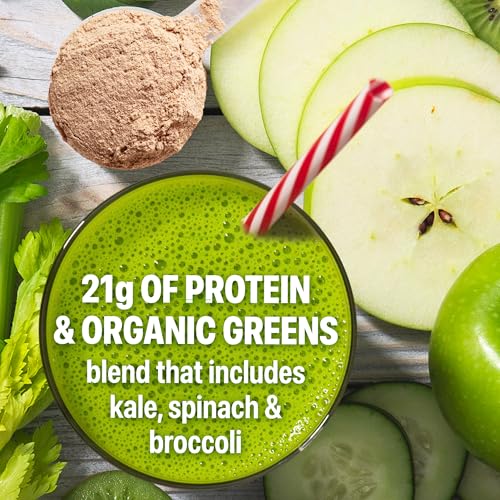 Orgain Organic Vegan Protein Powder + Greens, Creamy Chocolate Fudge - 21g Plant Based Protein, Gluten Free, Dairy & Lactose Free, Soy Free, No Sugar Added, Iron & Prebiotics for Gut Health - 1.94lb - image 6