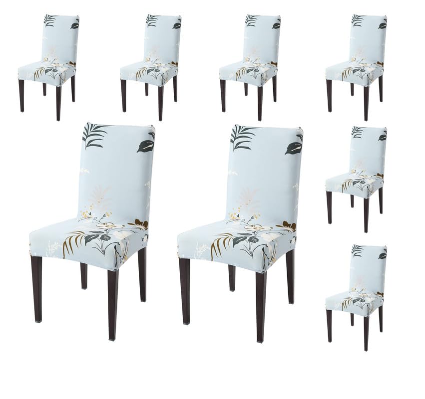 Styleys Elastic Chair Cover Stretch Removable Washable Short Dining Chair Cover Protector Seat Slipcover (Set of 8, Pastel Blue Flowers, SD-3166) (B0CMH7WHJM) Amazon Price History, Amazon Price Tracker