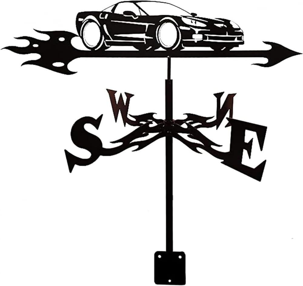 TAXXII Weather Vane,Classic Farm Scene Garden Stake Wind Direction Indicator Farmhouse Construction Outdoor Professionnel Measuring Tool Decoion