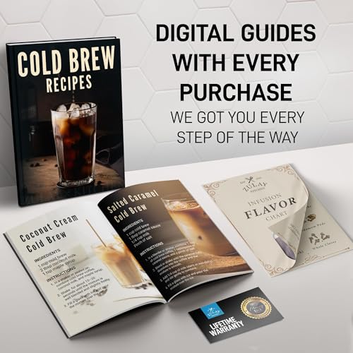 Image of Zulay 1 Gallon /128oz Cold Brew Maker - Thick Glass Cold Brew Pitcher with Stainless Steel Filter, Lid & Spout - Large Cold Brew Coffee Maker - Iced Coffee & Sun Tea Pitcher for Fridge - Silver