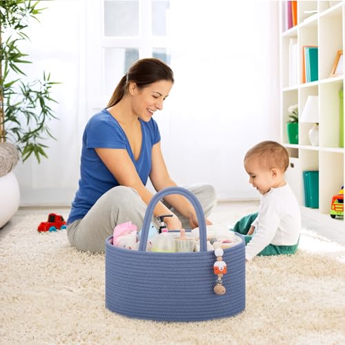 COMSE Baby Nappy Caddy Organizer, Nappy Basket, Car Diaper Change Organizer, Portable Tote Bag with Divider - Image 3
