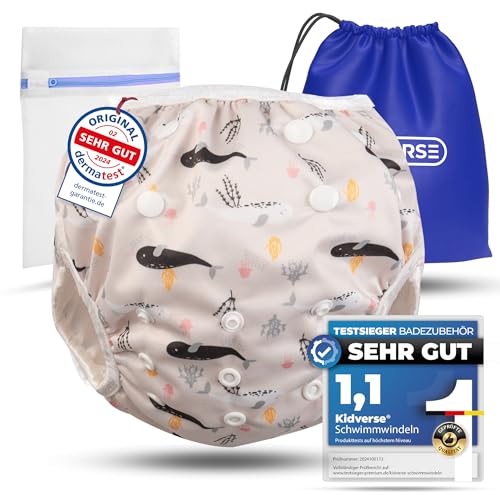 KIDVERSE Schwimmwindel Baby Badehose 0-3 Jahre - Hautfreundliche...