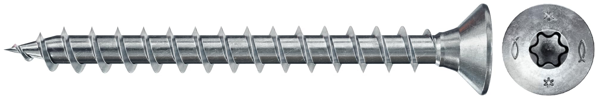fischer 670000 FPF Power-Fast II 3.0 x 12 mm Chipboard Wood Screws, Countersunk Head with Inner Star TX, Fully Threaded, Galvanised Blue Passivated, Box of 1000 โ image 1