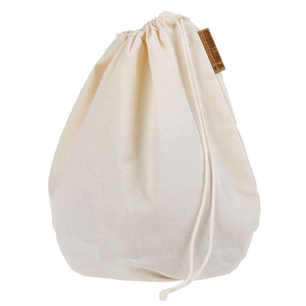 Nussmilchbeutel Baumwolle 24 x 27 cm – handgefertigt – Eco Nut Milk Bag – Filterbeutel für Mandelmilch & Säfte – waschbar – mit Kordelzug – plastikfrei – Made in Germany – Verpackung DE