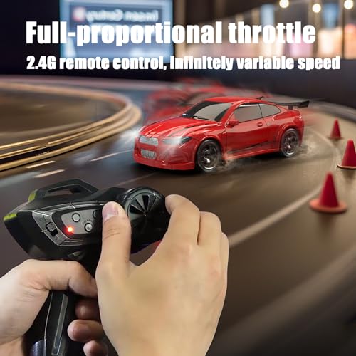 Image of 1:64 Scale Mini RC Drift Car, 2.4GHz 4WD Desktop Drift Car (Black) | Handheld Drift Car, Full Proportional Model Vehicle with LED Lights, Multiple Drift Modes, Racing Sport Toy for Adults Teens