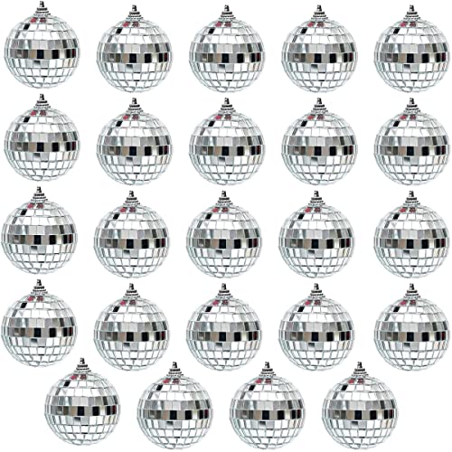 24 PCS Christmas Ornaments Mini Disco Ball Party Decorations - Mini Christmas Ball Ornaments, Disco Ball Decorations 1.97