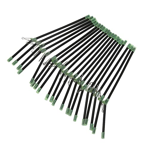 Lot De 20 Tubes Anti-enchevêtrement Pour Pêche – Chargeur Boom Avec Snaps – Plastique Noir – 200 Mm – Pour Montages De Pêche En Mer