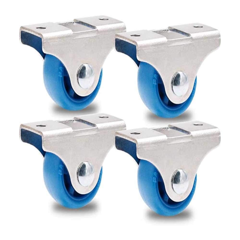 roulettes Tiroir Roue Directionnelle en Caoutchouc Mute Bibliothèque Meuble Protection Sol Caoutchouc Souple 4 × 1 Pouce,Blue