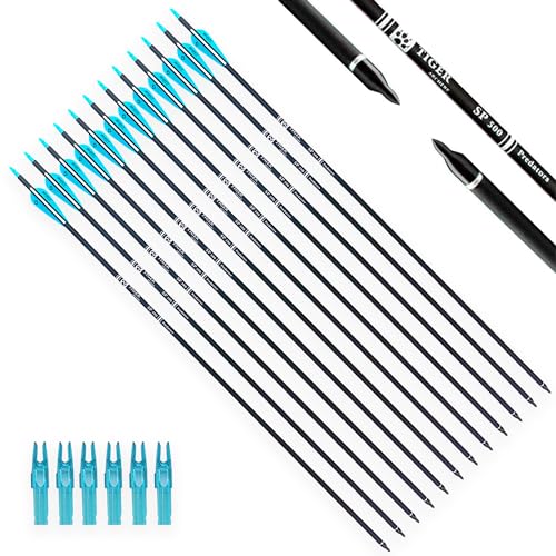 Image of TIGER ARCHERY 30 inch Carbon Arrows for Compound Recurve Bow Hunting Target