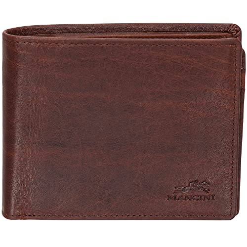 Mancini Buffalo RFID Secure Center Wing Billfold, Brown, Brown, One_Size