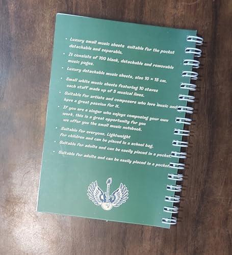 music notebook a6 - Pocket - blank music sheets - Manuscript Notebook 100 Pages- 4×6 inch -Loose-leaf music notebook - Portable Staff Paper for Musicians - Green cover image 4