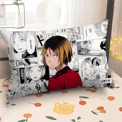 Gooyeh Haikyuu Cojín Anime Funda de Sofá 40 x 60 cm Tobio Kageyama/Kozume Kenma Rectangular Melocotón (el producto no incluye rellenos de almohada)