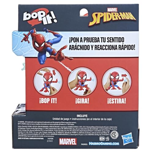 Image of Hasbro Gaming Bop It! Marvel Spider-Man Edition Game, Spider Man Game, Marvel Toys, 1 or More Players, Ages 8 and Up