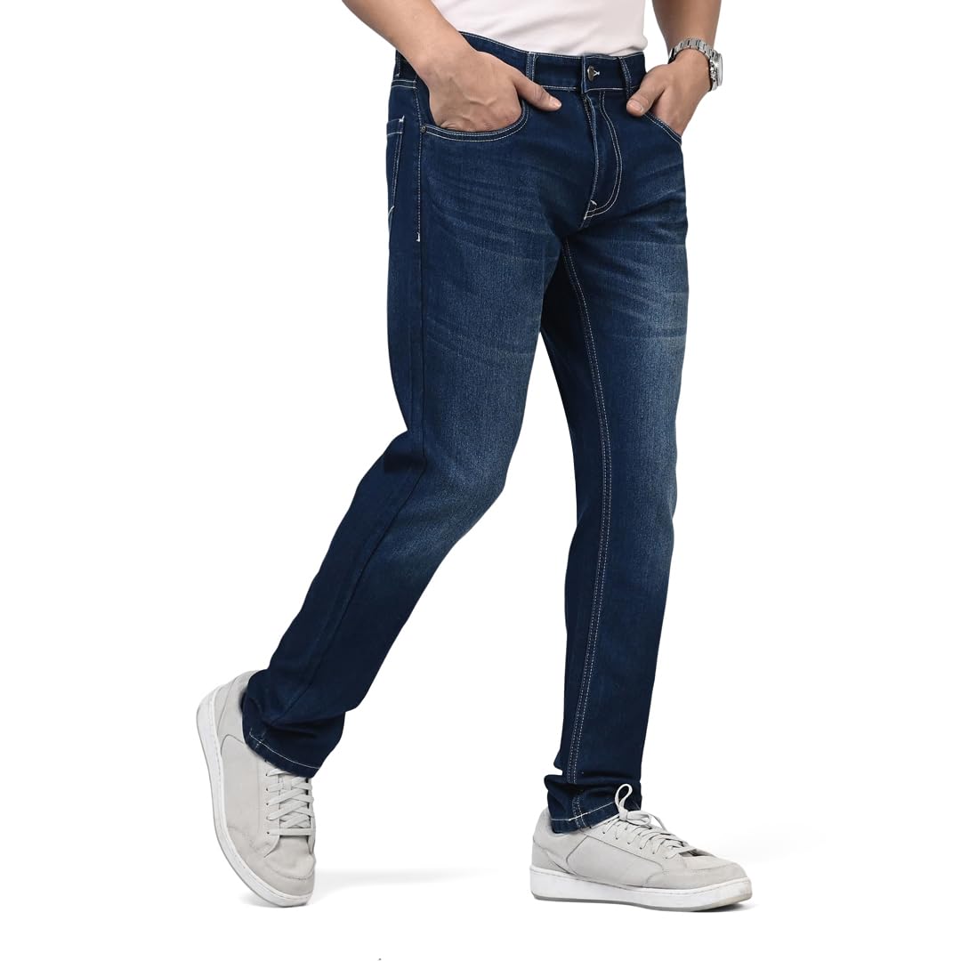 wrogn Men’s Slim Fit Jeans | Cotton Stretch | Mid Rise | Casual Denim-picture-20