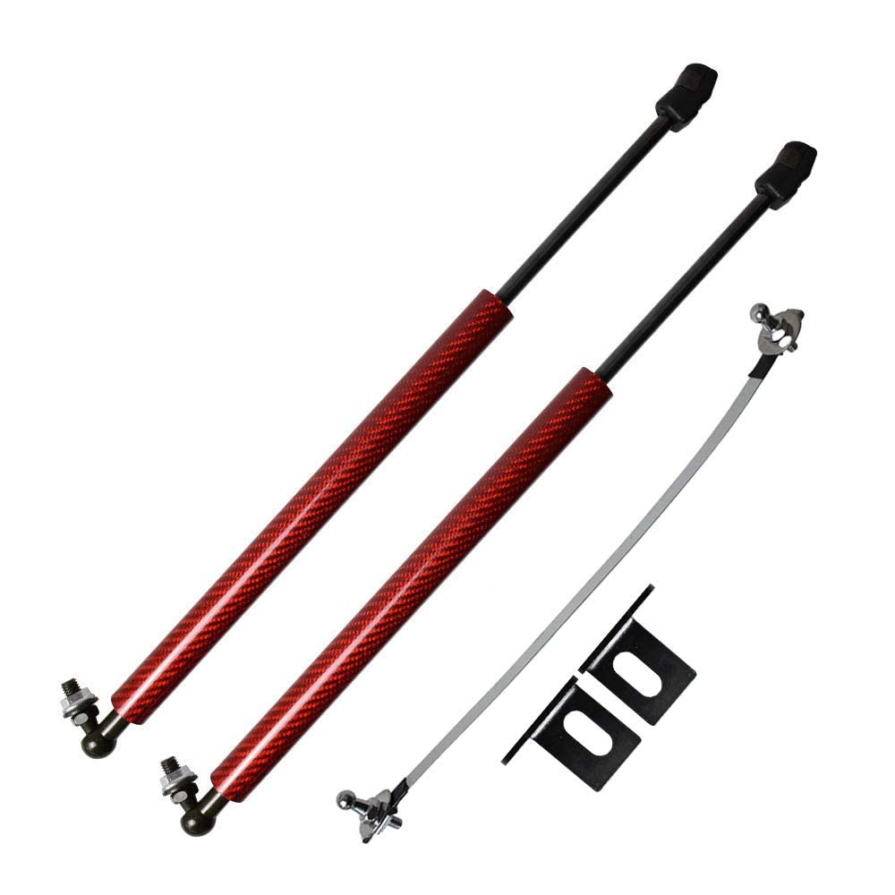 TSUBASA Lift Supports for Hyundai Santa Cruz 2022 2023 2024 2025 Front Hood Bonnet Modify Gas Struts Carbon Fiber Shock Dampers Spring Rod Bar (2PCS) (Red Carbon Fiber)