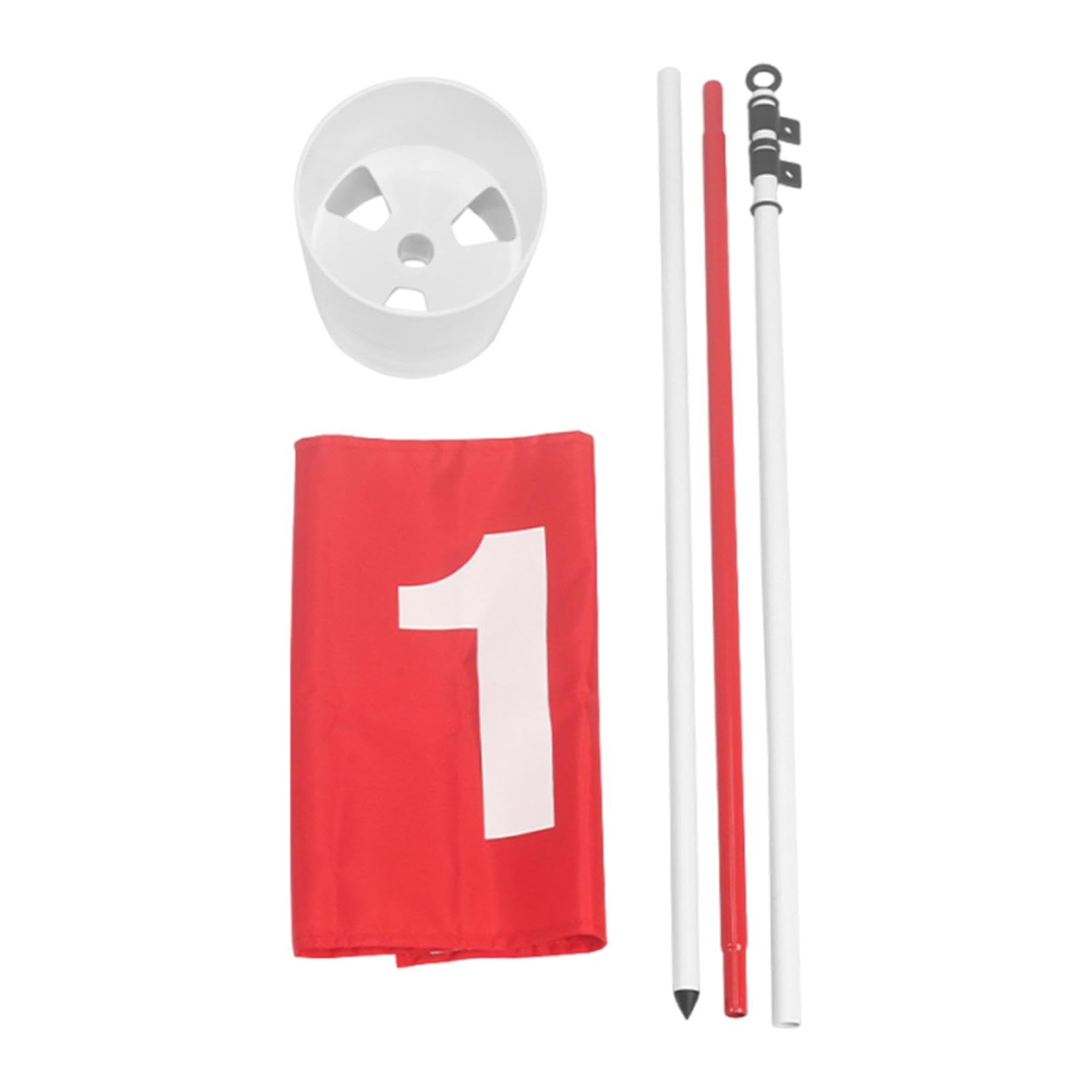 Bandera de Golf con Diseño de 3 Secciones Y Copa de Hoyo, Desmontable para Entrenamiento de Putt, Club, Césped, Patio Al Aire Libre.