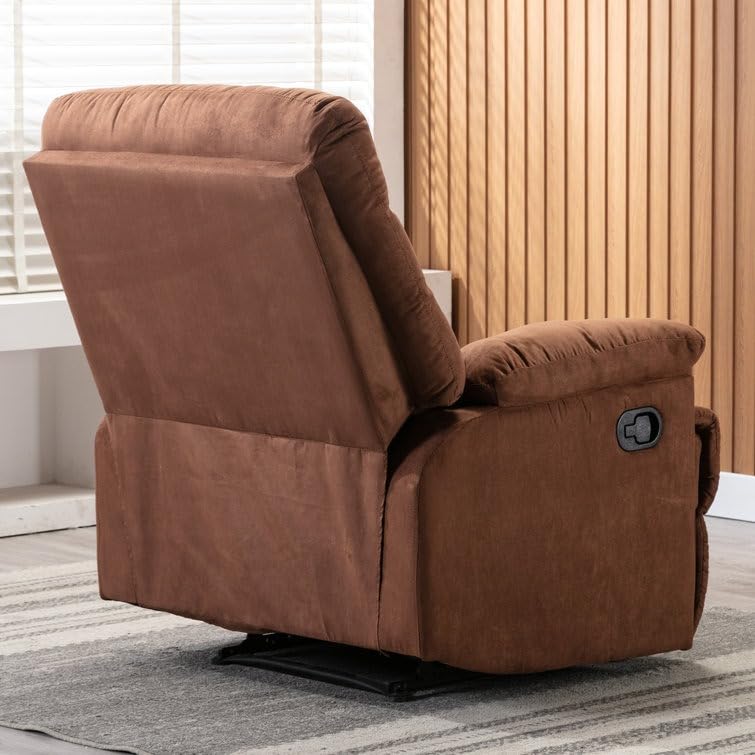 Image of Torque - Valencia 1 Seater Fabric Manual Recliner | Recliner Sofa /Chair for Living Room, Bedroom, Office (Brown) | 1 Year Warranty