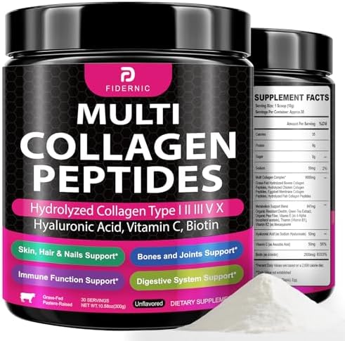 Multi Collagen Peptides Powder – Hydrolyzed Collagen Type I, II, III, V ...