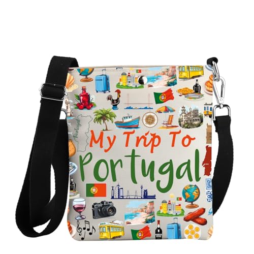 JYTAPP Portugal Travel Gift My Trip To Portugal Crossbody Bag Portugal Shoulder Handbag Purse Portugal Souvenirs Gift