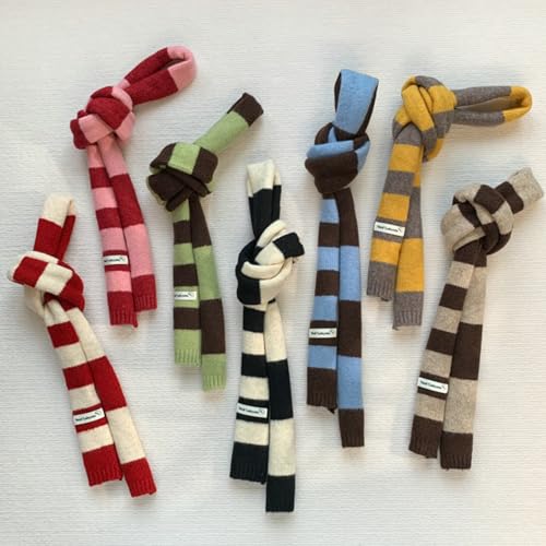 Stylish Women Skinny Scarf Cold Weather Knitted Neckerchief Multipurpose Scarves Winter Accessory4