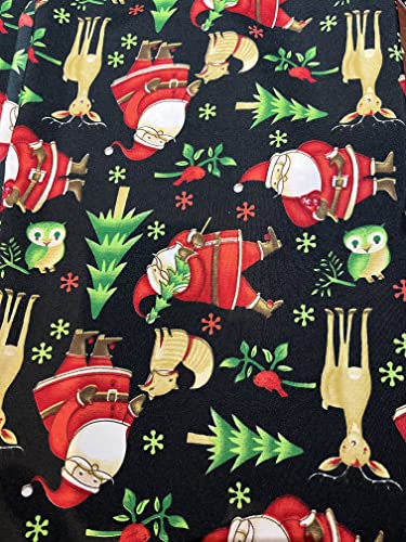 Rayon Christmas Country Animals Black bkg
