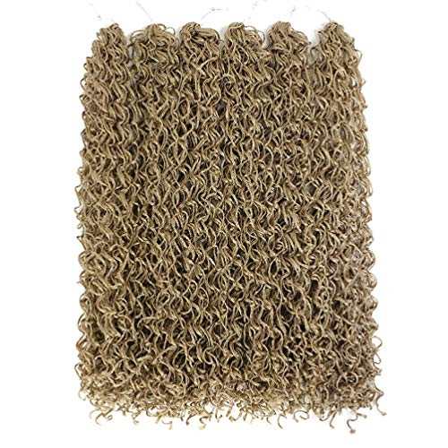 6Packs Curly Box Braid Crochet Hair Wavy Box Braid Hair Crochet Braids Kankelon Synthetic Long Wavy Braiding Hair Extensions Light Brown