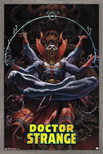 Poster Doctor Strange Marvel de qualité avec cadre style bois